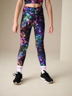 Sale Next Black Multi Splat Sport Leggings (3-16yrs)