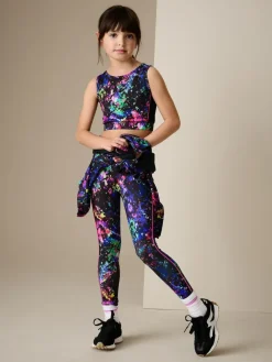 Sale Next Black Multi Splat Sport Leggings (3-16yrs)