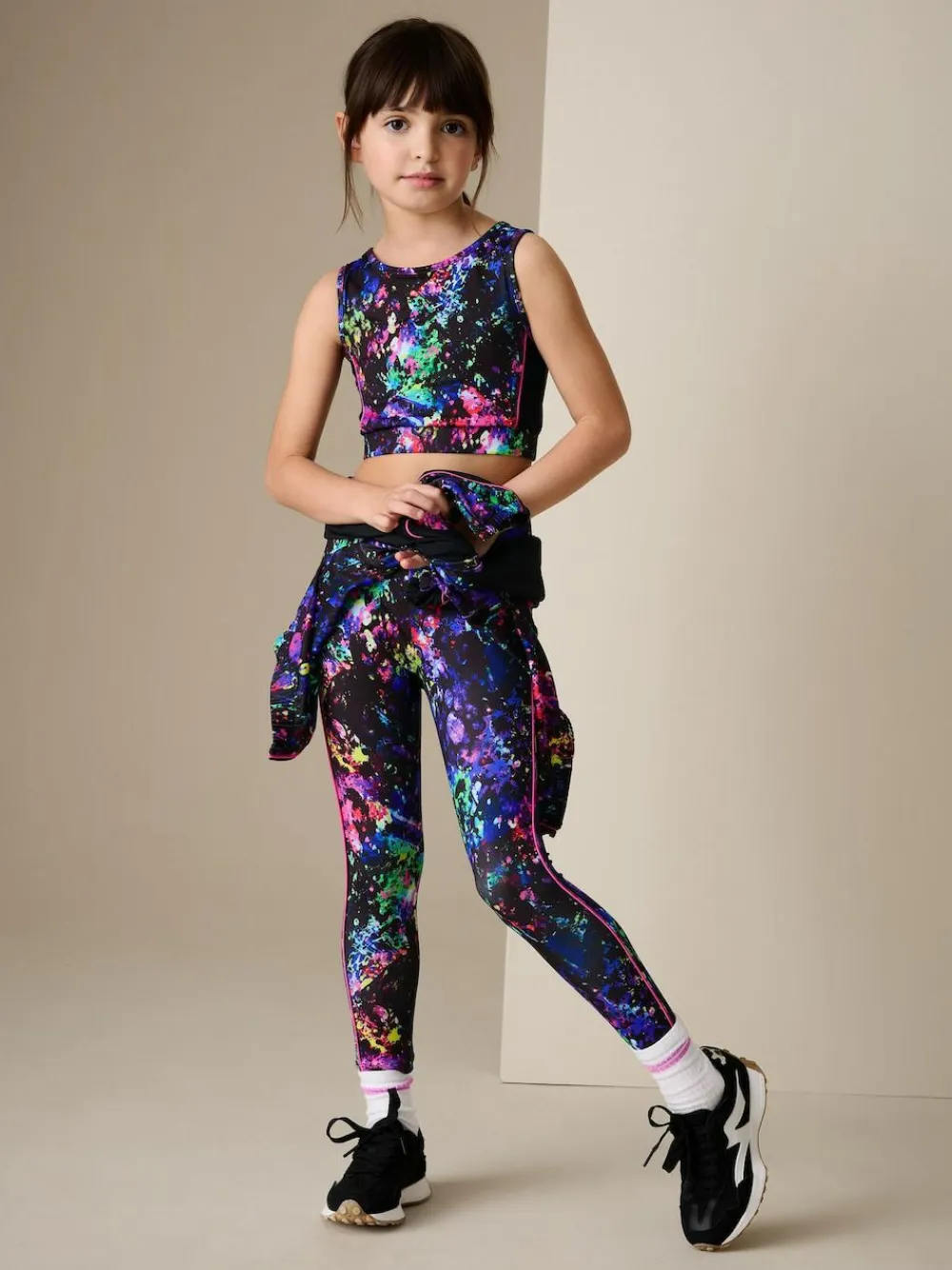 Sale Next Black Multi Splat Sport Leggings (3-16yrs)