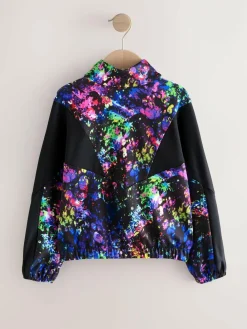 Hot Next Sports Zip Through Jacket (3-16yrs) Black Multi Splat