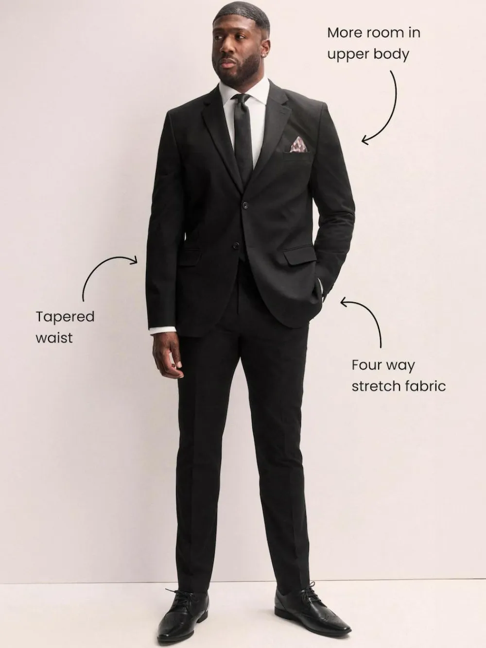 New Next Muscle Fit Motionflex Stretch Suit Jacket Black