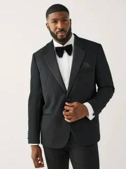 Next Black Muscle Fit Motionflex Stretch Tuxedo Suit Jacket^ Black Suits