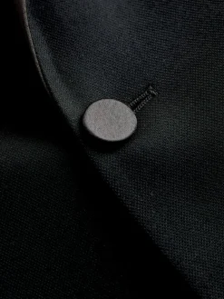 Next Black Muscle Fit Motionflex Stretch Tuxedo Suit Jacket^ Black Suits