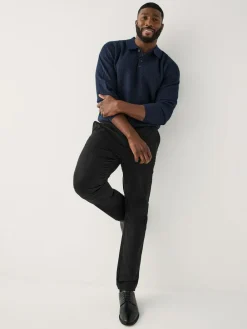 Sale Next Muscle Fit N.Premium Smart Cotton TENCEL™ Lyocell Blend Chinos With Comfort Waistband Black
