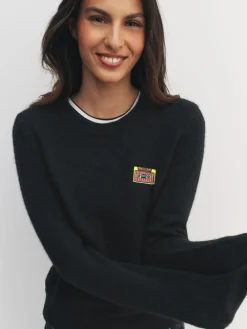 Next Black Music Cassette Long Sleeve Crew Neck Jumper With Wool^Women Knitwear|Knitwear