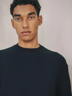 Clearance Next N. Premium Cotton Rich Relaxed Fit Mid Weight Knitted Sweatshirt Black