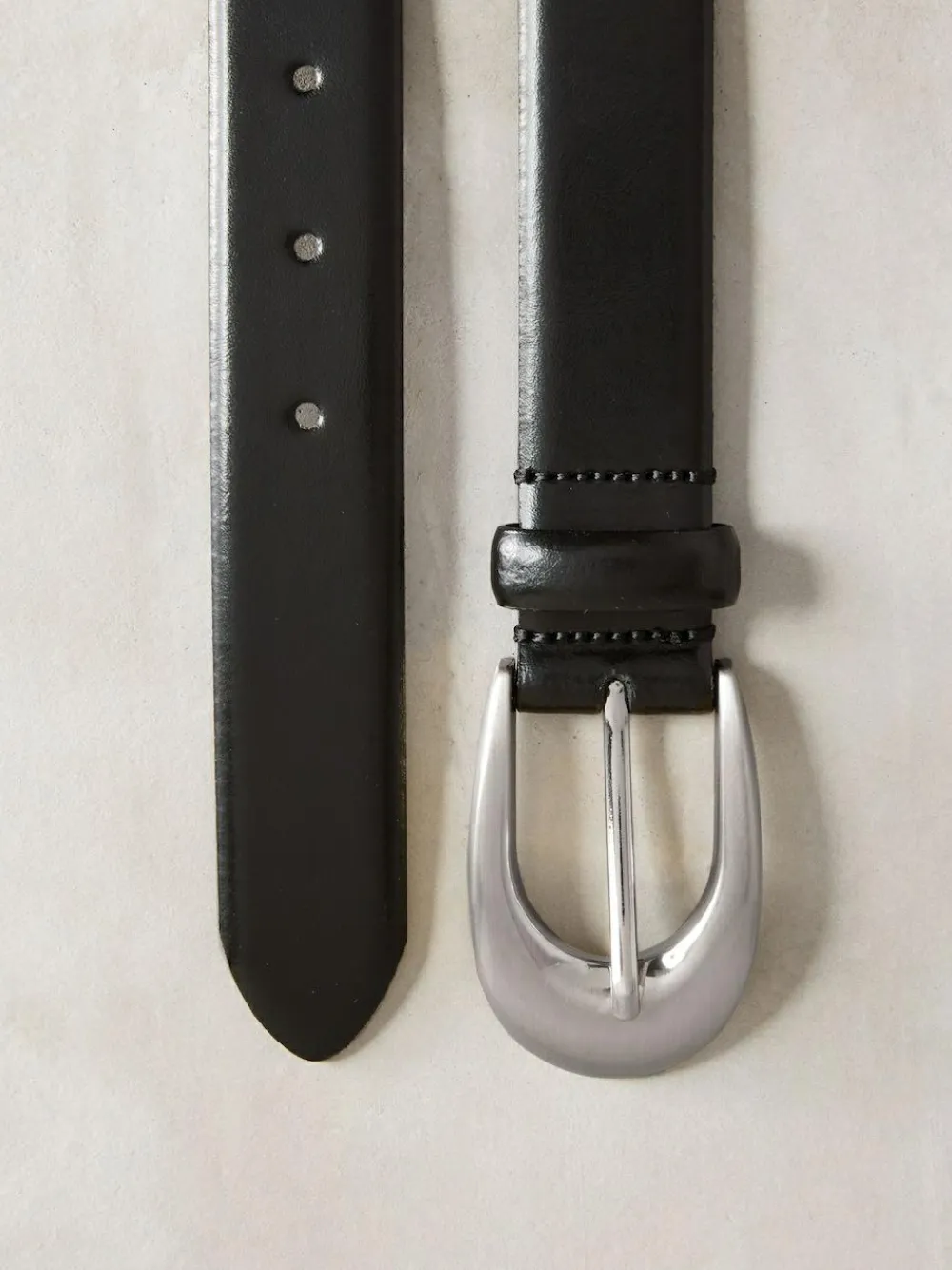 Discount Next Black N. Premium Made In Italy Curve Buckle Leather Belt