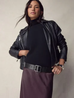 Next N. Premium Made In Italy Wide Leather Belt^Women Belts