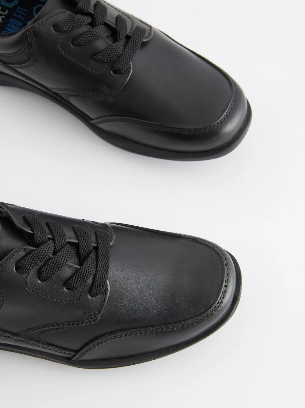 Next Black Narrow Fit (E) School Leather Lace-Up Shoes