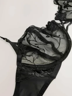 Next Black Non Pad Balcony Premium Embroidery Bra