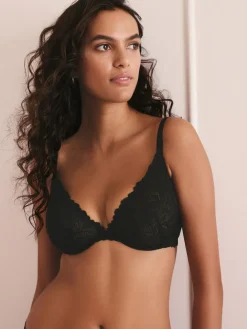 Hot Next Black Non Pad Plunge Lace Ultimate Comfort Bra
