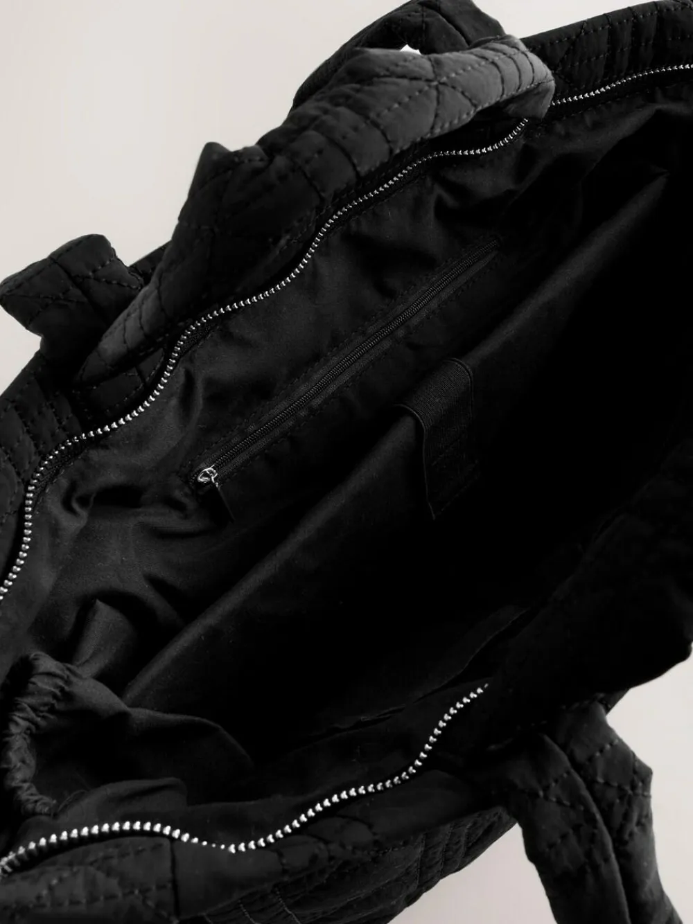 Online Next Nylon Quilted Shoulder Bag Black