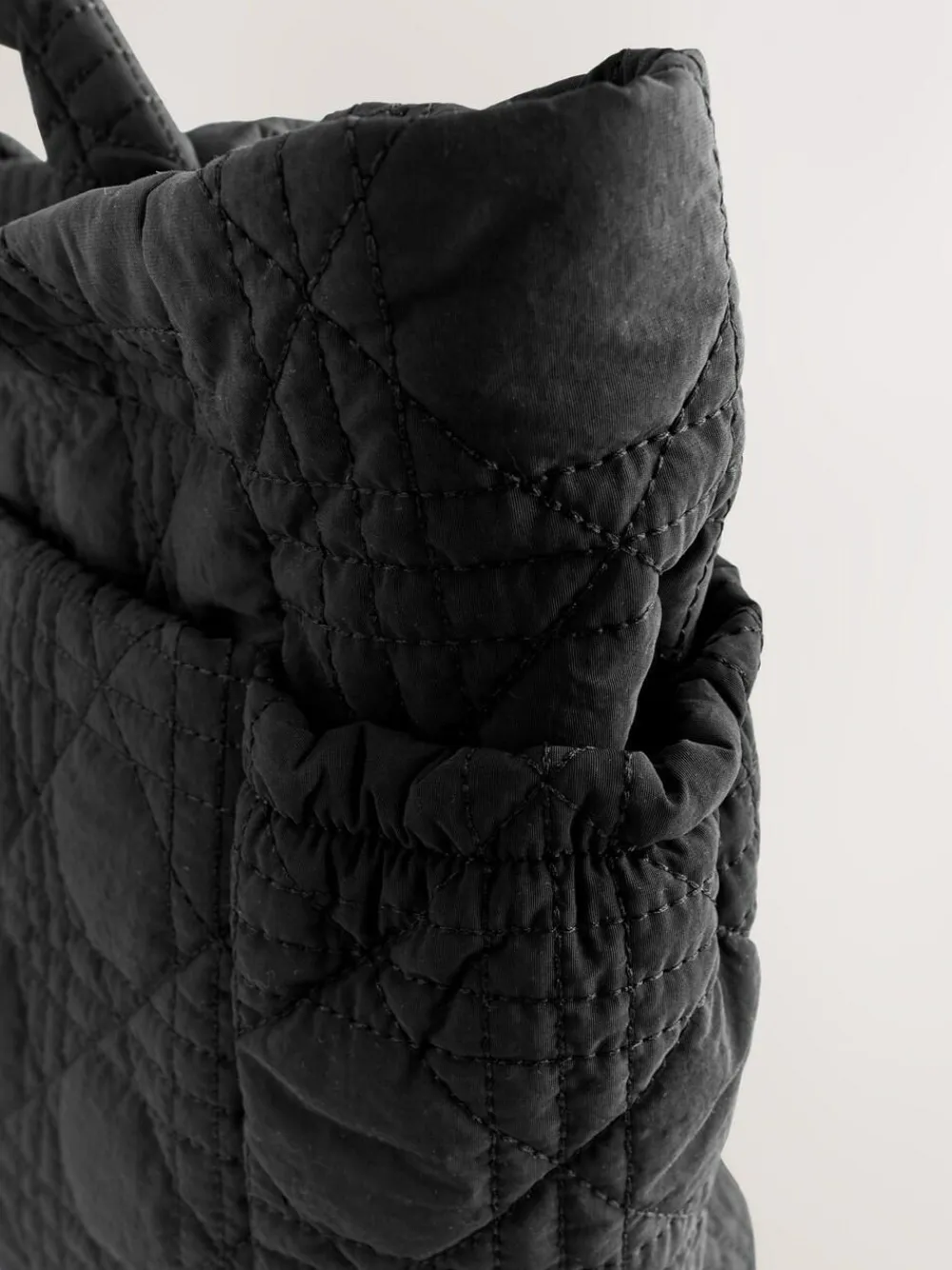 Online Next Nylon Quilted Shoulder Bag Black