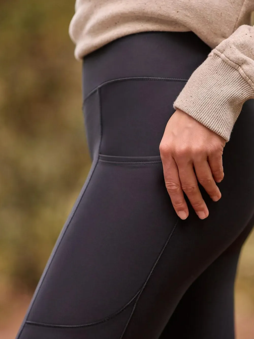 New Next Outdoor Fleece Lined Warm Handle Leggings Black