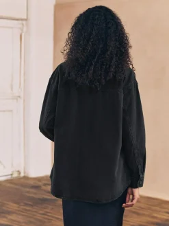 Next Black Oversize Denim Shirt^Women Tops & T-Shirts|Blouses & Shirts
