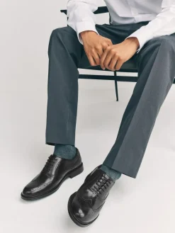 Best Next Oxford Wingcap Leather Shoes Black