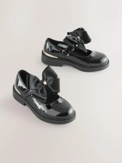 Outlet Next Black Patent Bow Chunky Mary Jane School Shoes