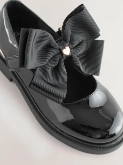 Outlet Next Black Patent Bow Chunky Mary Jane School Shoes