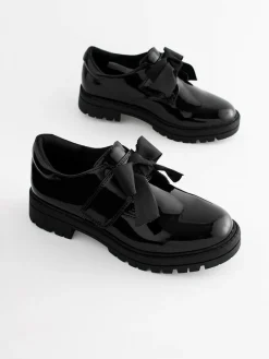 Next Black Patent Bow Monkstrap Chunky School Shoes^ Shoes