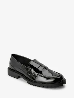 Sale Next Patent Chunky Loafer Shoes Black