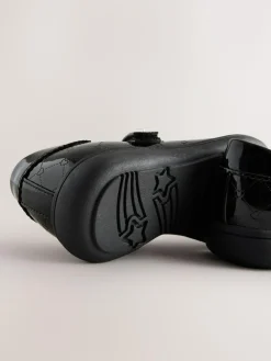 Clearance Next Black Patent Heart Embossed School Mary Jane Shoes