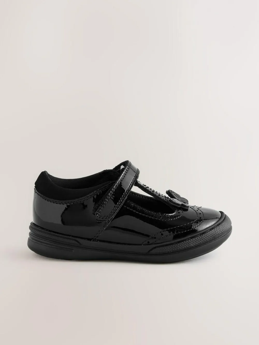Sale Next Black Patent Leather Butterfly T-Bar School Shoes