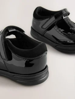 Sale Next Black Patent Leather Butterfly T-Bar School Shoes