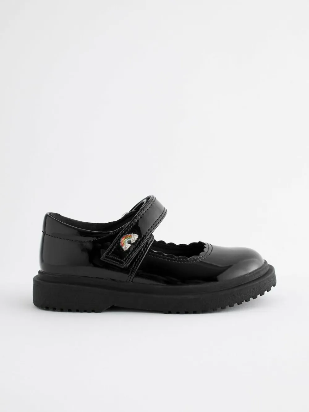 Discount Next Black Patent Rainbow Chunky Mary Jane School Shoes