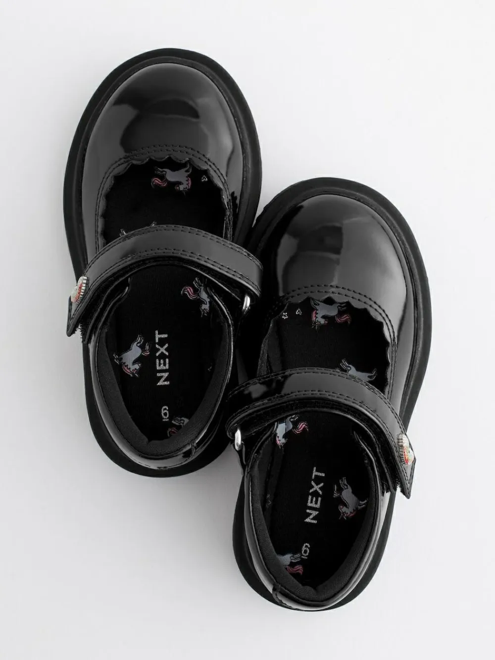 Discount Next Black Patent Rainbow Chunky Mary Jane School Shoes