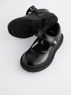 Discount Next Black Patent Rainbow Chunky Mary Jane School Shoes