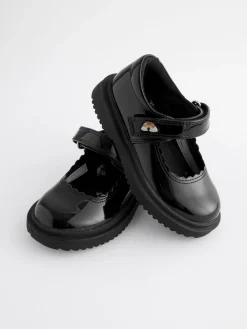 Discount Next Black Patent Rainbow Chunky Mary Jane School Shoes