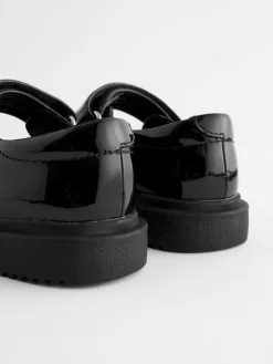 Discount Next Black Patent Rainbow Chunky Mary Jane School Shoes