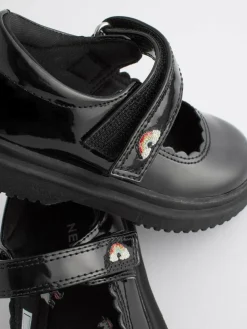 Discount Next Black Patent Rainbow Chunky Mary Jane School Shoes