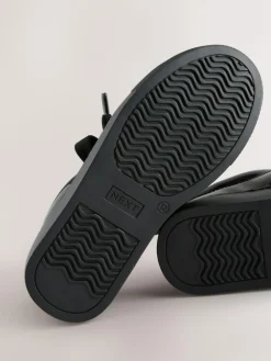 Hot Next Black Patent Retro Lace Up School Trainers