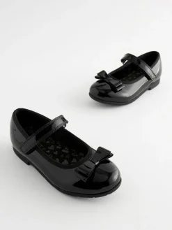Sale Next Black Patent Standard Fit (F) School Leather Bow Mary Jane Shoes