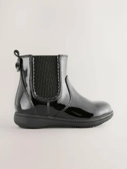 Discount Next Standard Fit (F) Leather Chelsea Ankle Boots Black Patent