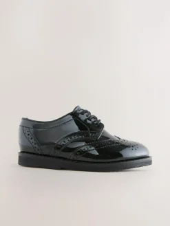 Best Next Standard Fit (F) Smart Leather Brogue Shoes Black Patent