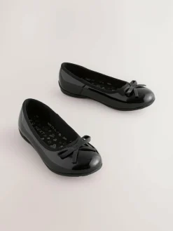 Next Standard Fit (F) Leather Ballerina School Shoes^ Shoes