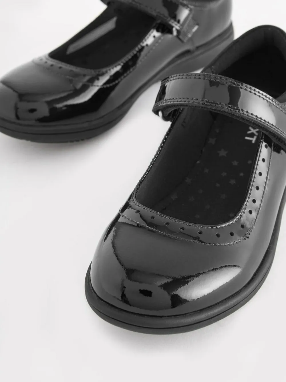 Best Next Black Patent Standard Fit (F) School Leather Brogue Detail Mary Jane Shoes