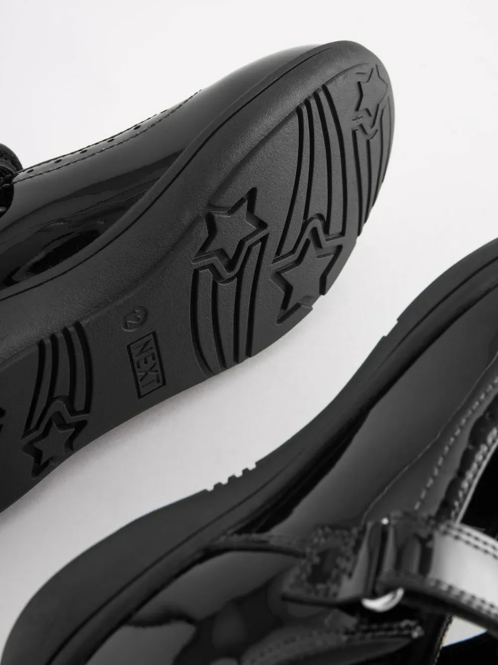 Best Next Black Patent Standard Fit (F) School Leather Brogue Detail Mary Jane Shoes