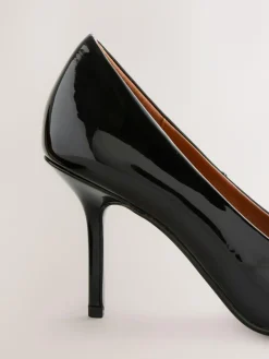 Clearance Next Standard/Wide Fit Forever Comfort® Point Toe Court Heels Black Patent