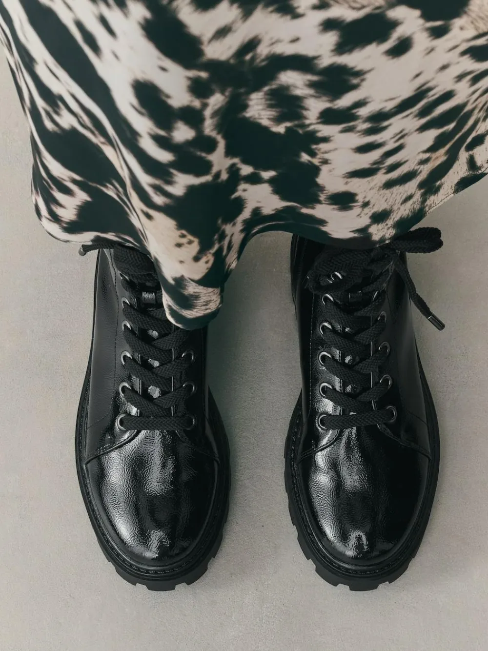 Best Next Standard/Wide Fit Forever Comfort® Lace-Up Boots Black Patent