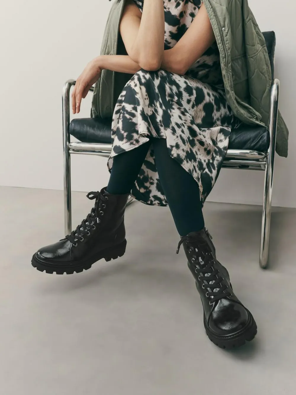 Best Next Standard/Wide Fit Forever Comfort® Lace-Up Boots Black Patent