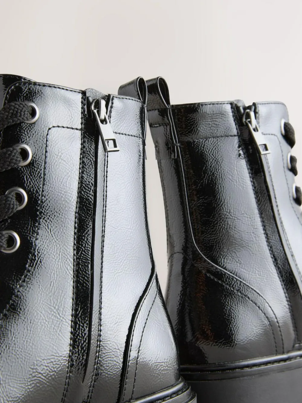 Best Next Standard/Wide Fit Forever Comfort® Lace-Up Boots Black Patent