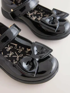 Next Black Patent Wide Fit (G) Bow Mary Jane School Shoes^ Shoes