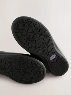 Sale Next Wide Fit (G) Leather Ballerina School Shoes Black Patent