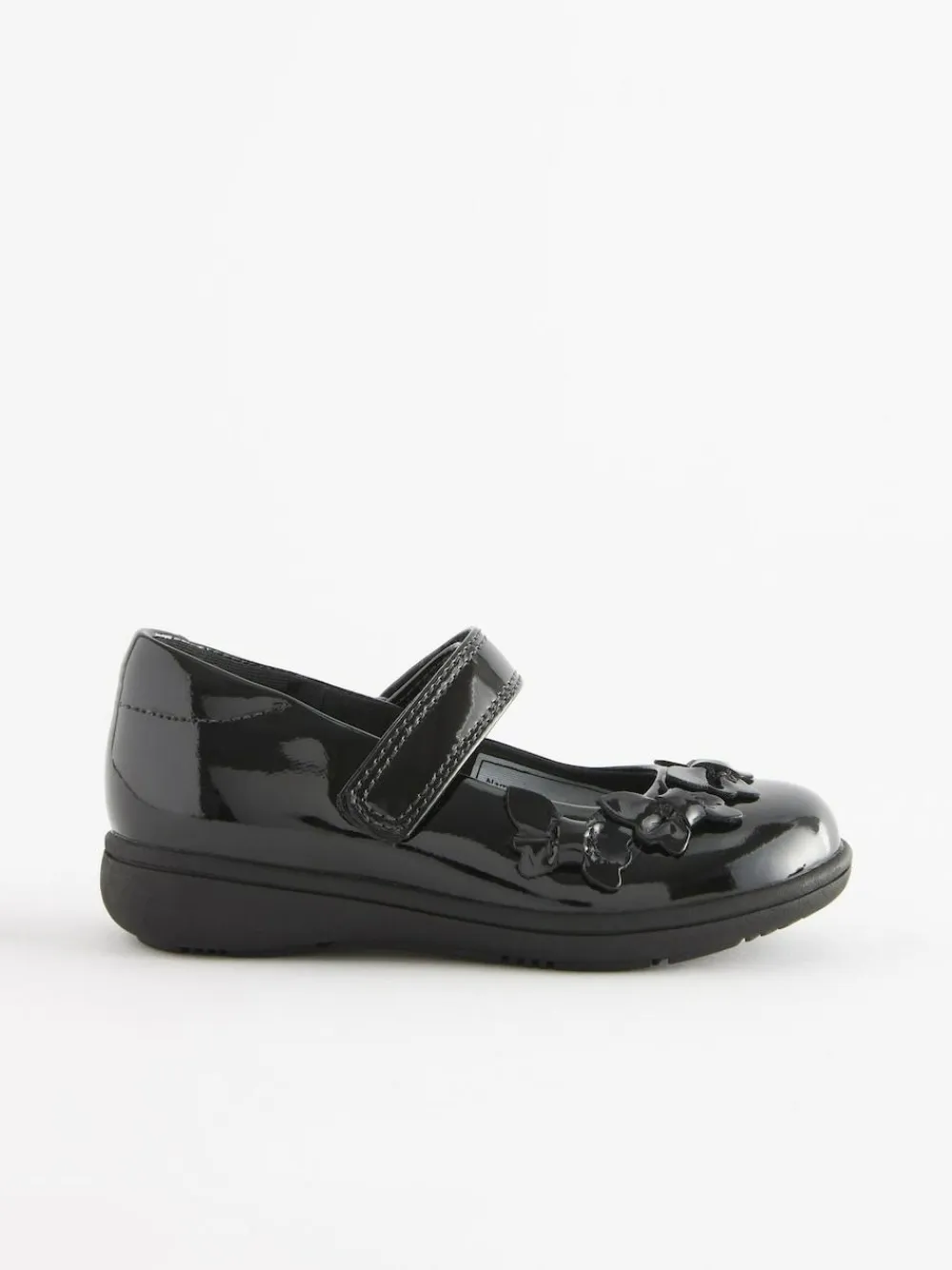 Next Wide Fit (G) School Junior Butterfly Mary Jane Shoes Black Patent