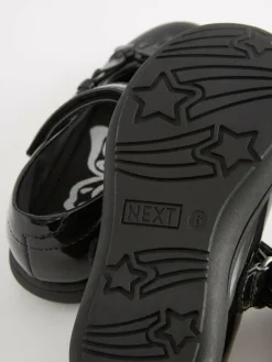 Next Wide Fit (G) School Junior Butterfly Mary Jane Shoes Black Patent