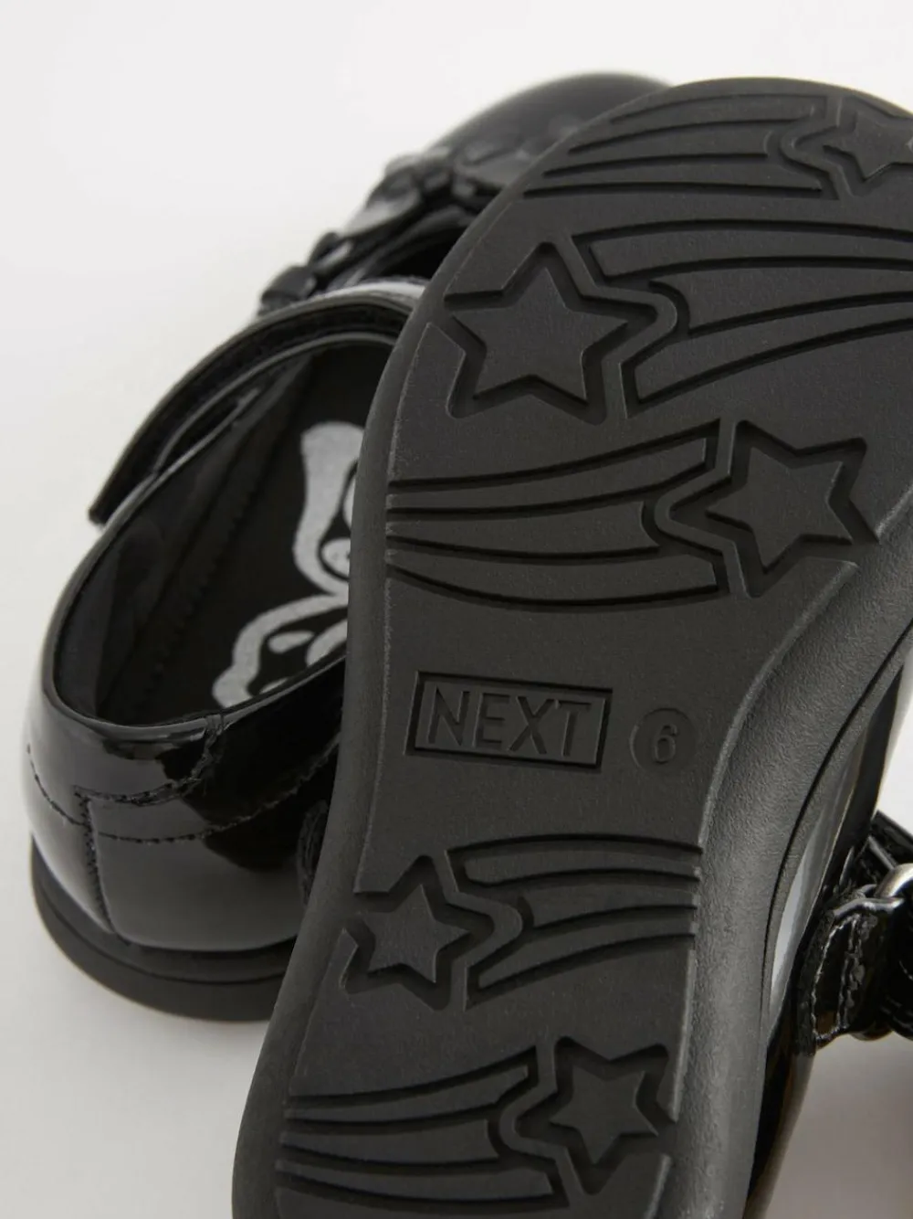 Next Wide Fit (G) School Junior Butterfly Mary Jane Shoes Black Patent