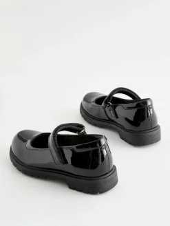 Next Black Patent Wide Fit (G) School Leather Chunky Mary Jane Shoes^ Shoes